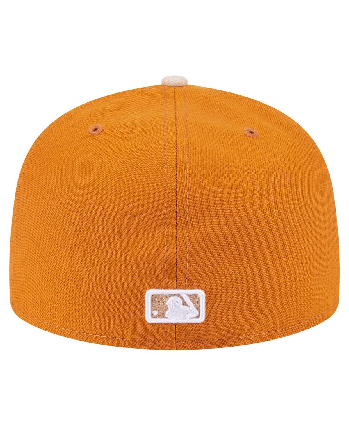 New Era Men's Orange/light Beige Boston Red Sox Two-tone Color Pack A-frame 59fifty Fitted Hat