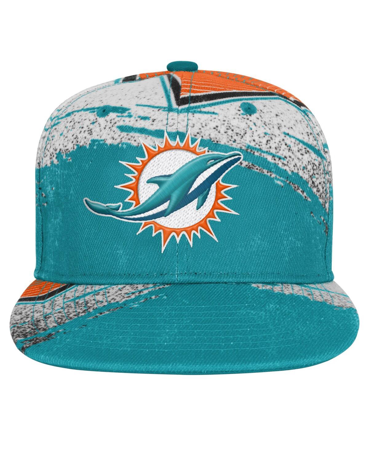 Outerstuff Big Boys And Girls Aqua Miami Dolphins Make Noise Adjustable Hat In Blue