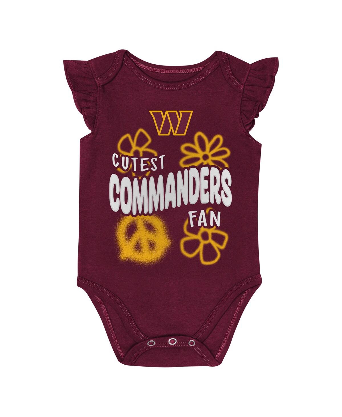 Outerstuff Baby Boys And Girls 2-piece Washington Commanders The Sunshine Bodysuit Set In Black