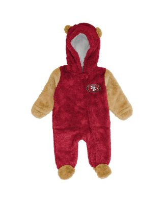 Baby Boys and Girls Scarlet San Francisco 49ers Stay Napping Fleece Bunting Full-Zip Sleeper