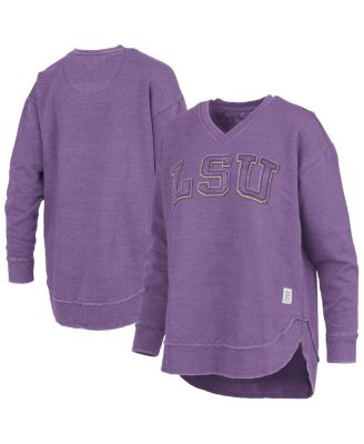 Pressbox - Women's Purple LSU Tigers Westin Poncho V-Neck Pullover Sweatshirt