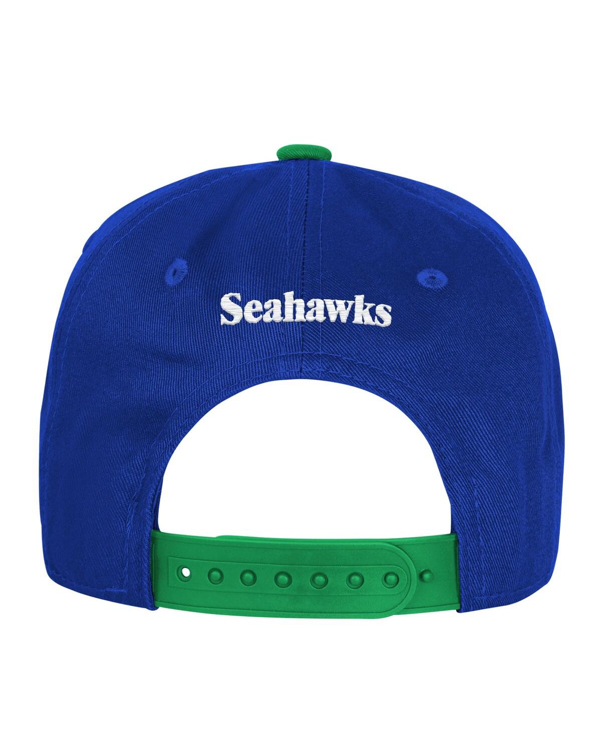 Outerstuff Big Boys And Girls Royal Seattle Seahawks True Retro Adjustable Hat In Blue