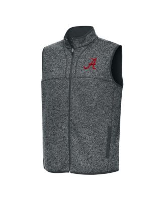 Antigua - Men's Heather Gray Alabama Crimson Tide Fortune Full-Zip Vest