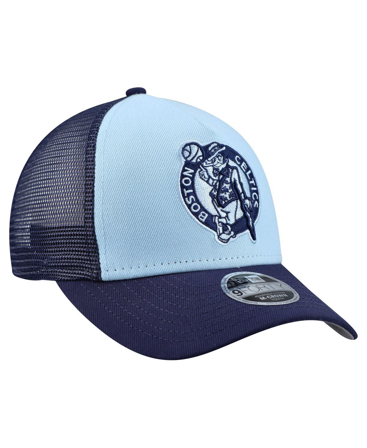 New Era Big Boys And Girls Light Blue Boston Celtics Colorpack 9forty A-frame Trucker Adjustable Hat In Blue