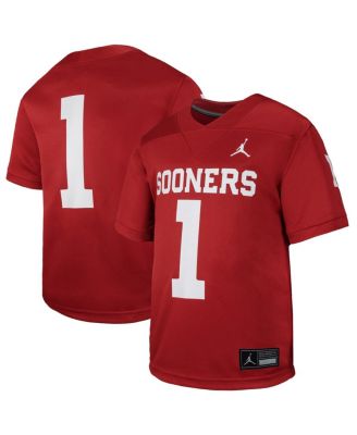 Jordan - Big Boys and Girls Crimson Oklahoma Sooners Untouchable Replica Game Jersey