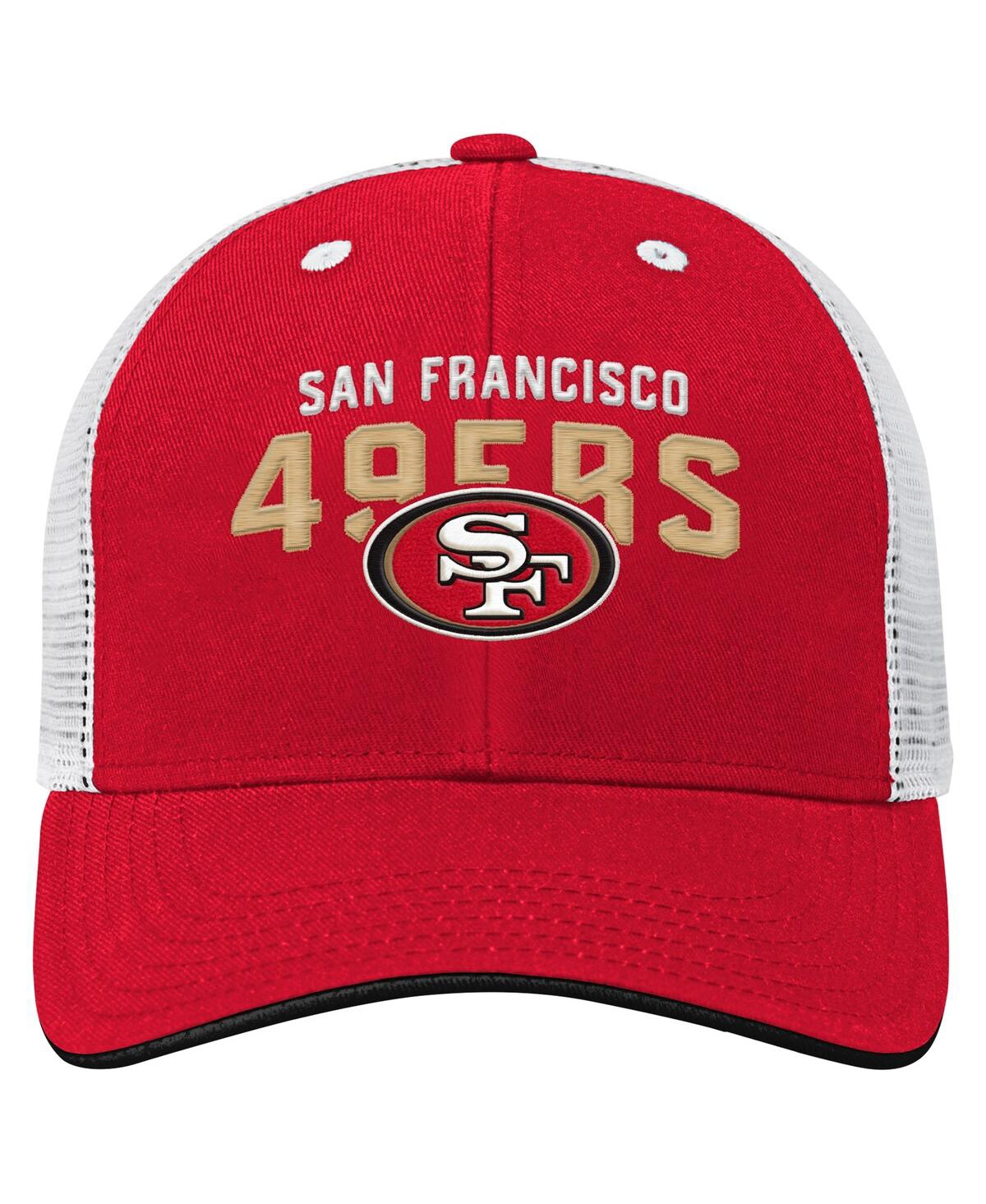 Outerstuff Preschool Scarlet San Francisco 49ers Core Lockup Trucker Adjustable Hat In Red