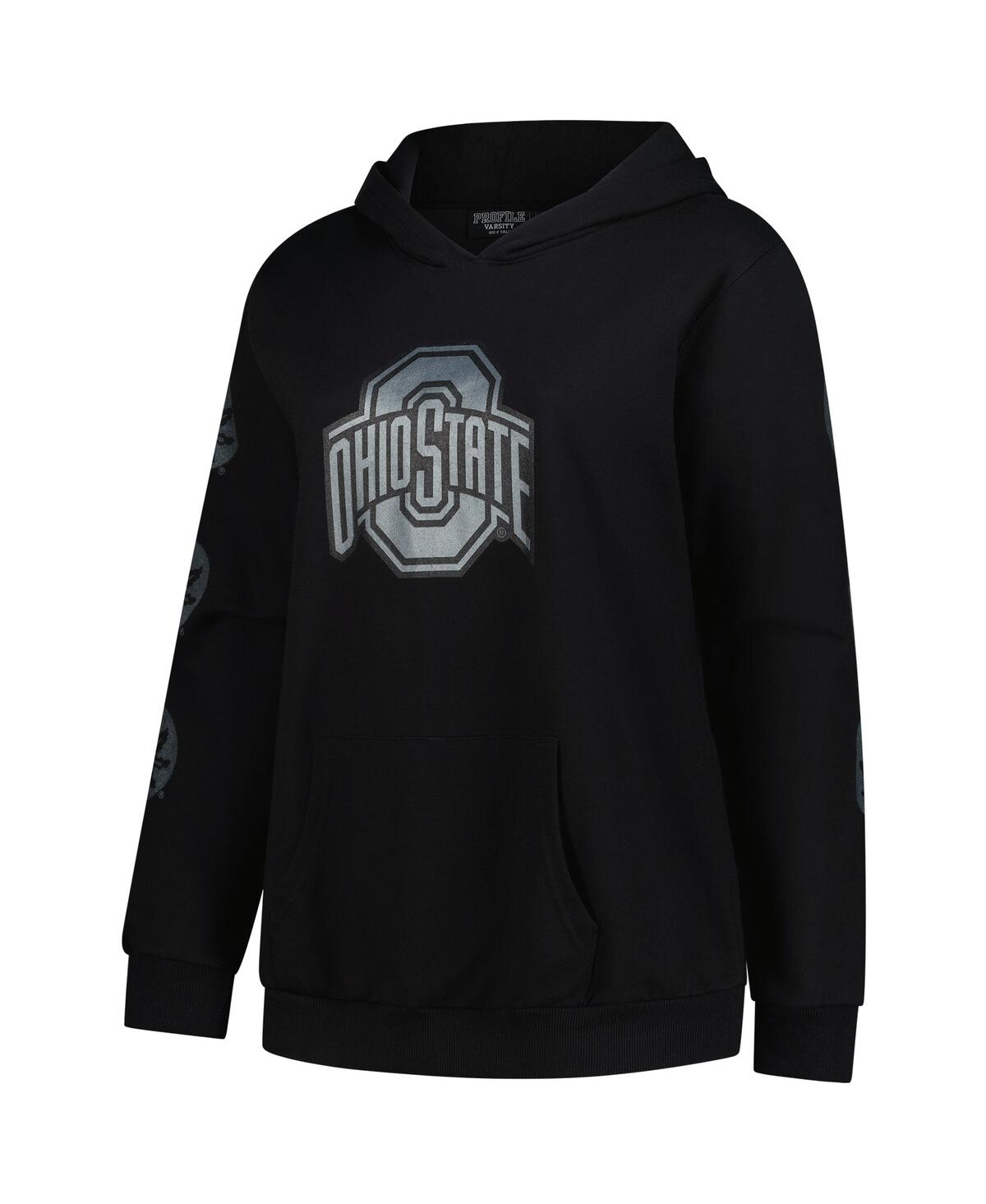 Fanatics Women's Black Ohio State Buckeyes Plus Size Sleeve Hit Pullover Hoodie In Black