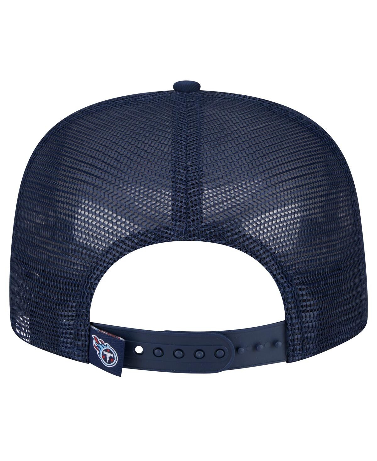 New Era Big Boys and Girls White/Navy Tennessee Titans Distressed 9FIFTY A-Frame Snapback Hat