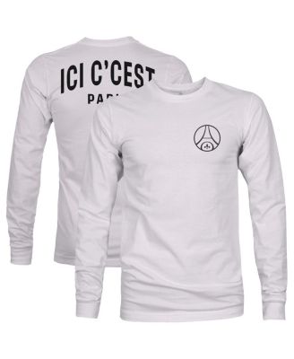 1863FC - Men's Gray Paris Saint-Germain Back Team Arch Long Sleeve T-Shirt