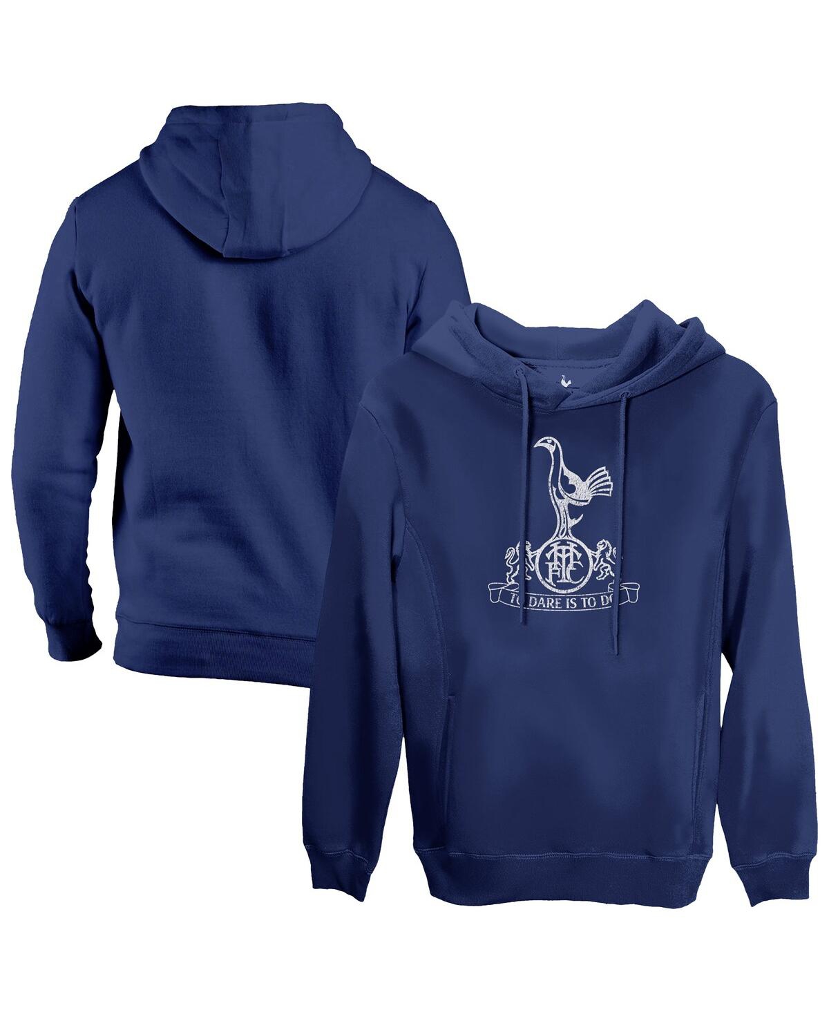 1863fc Men's Navy Tottenham Hotspur Mono Badge Fleece Pullover Hoodie In Blue