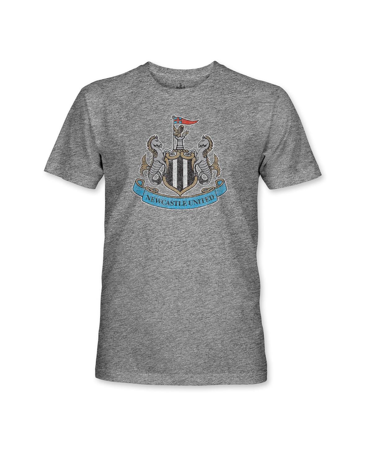 1863FC Men's Heather Gray Newcastle United Color Badge Vintage Tri-Blend T-Shirt