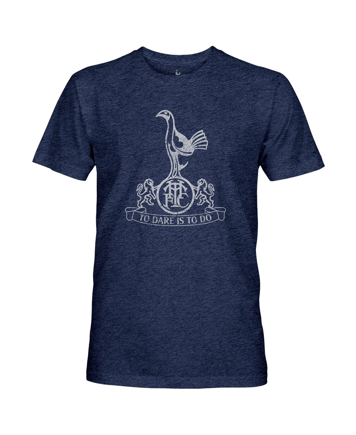 1863fc Men's Heather Navy Tottenham Hotspur Mono Crest Twisted Tri-blend Slub T-shirt In Blue