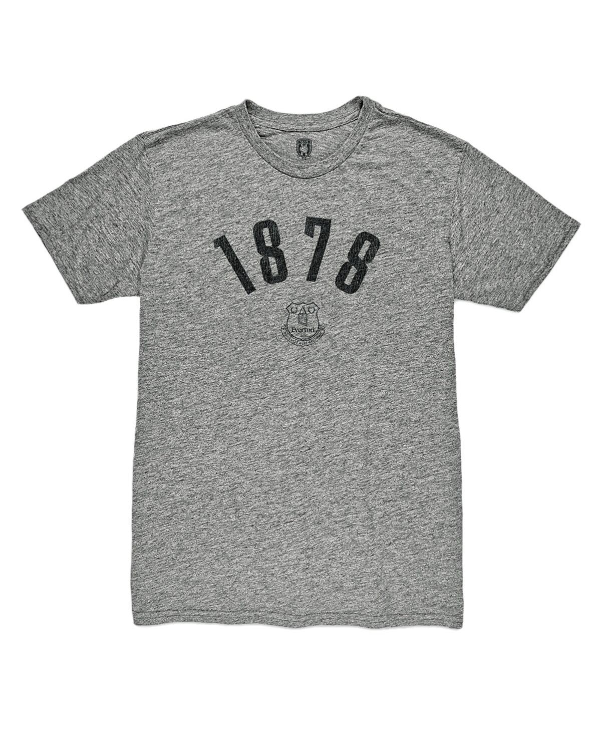 1863fc Men's Heather Gray Everton Arched Date Vintage Tri-blend T-shirt In Gray