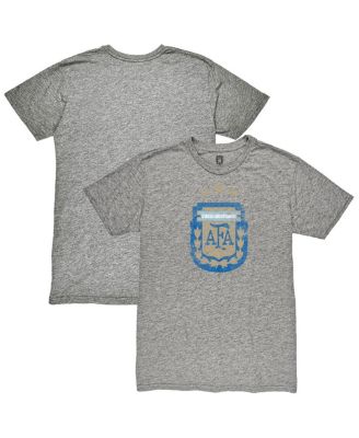 1863FC - Men's Heather Gray Argentina National Team Retro Badge Tri-Blend T-Shirt