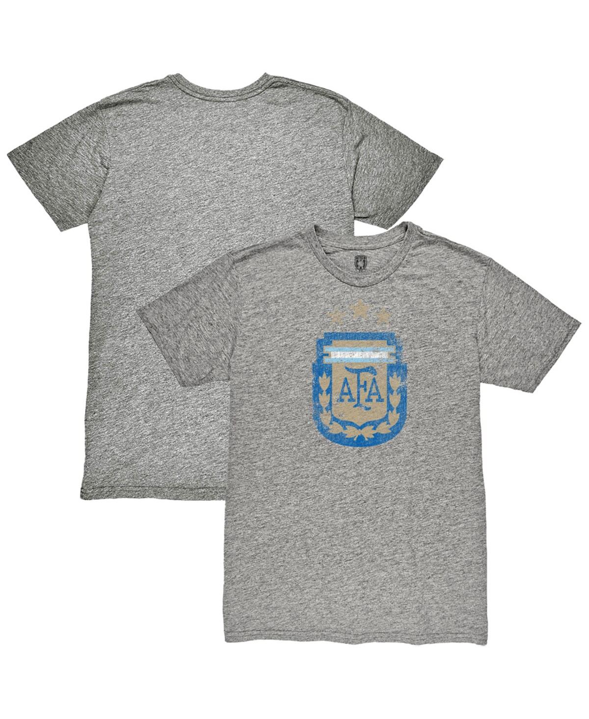 1863fc Men's Heather Gray Argentina National Team Retro Badge Tri-blend T-shirt In Gray
