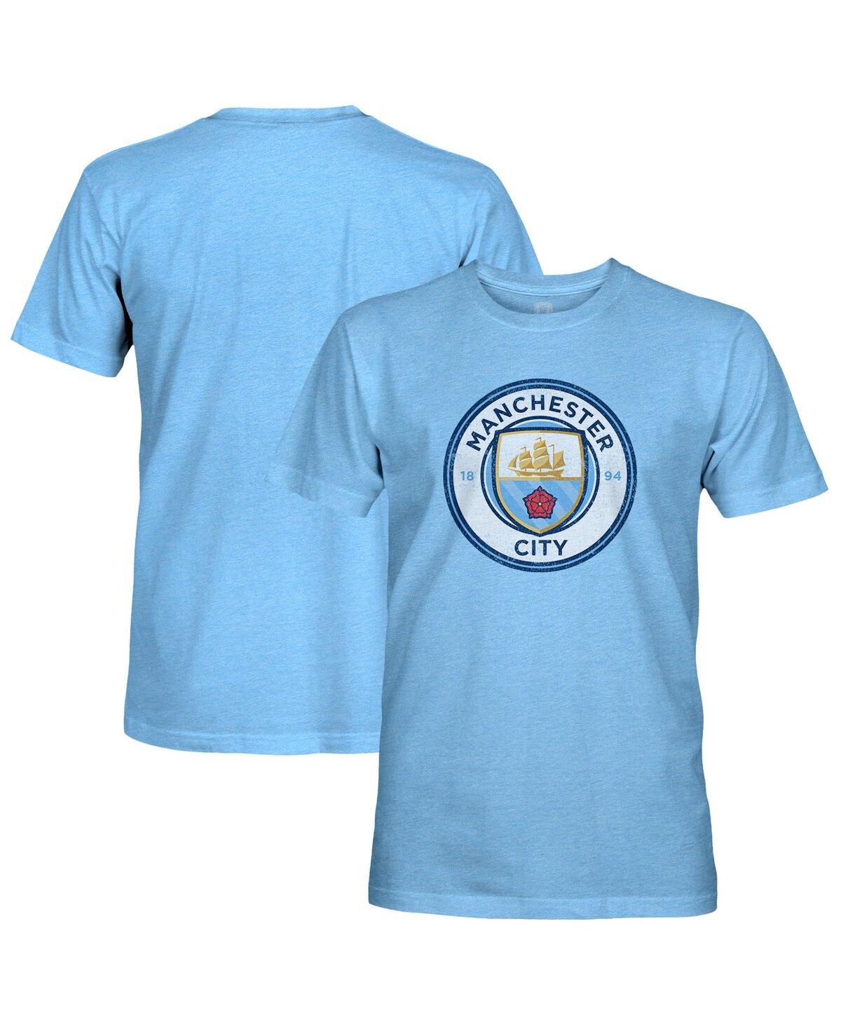 1863fc Men's Sky Blue Manchester City Color Crest Twisted Tri-blend Slub T-shirt In Blue