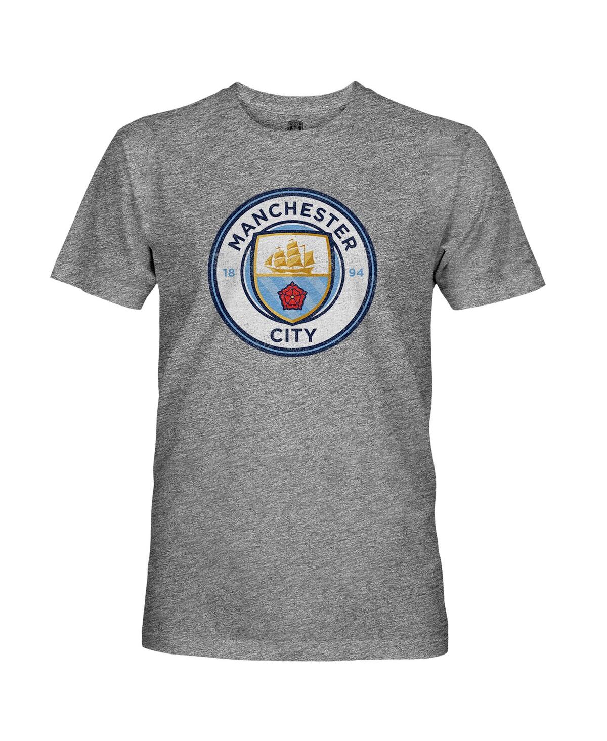 1863fc Men's Heather Gray Manchester City Tri-blend Color Crest T-shirt In Gray