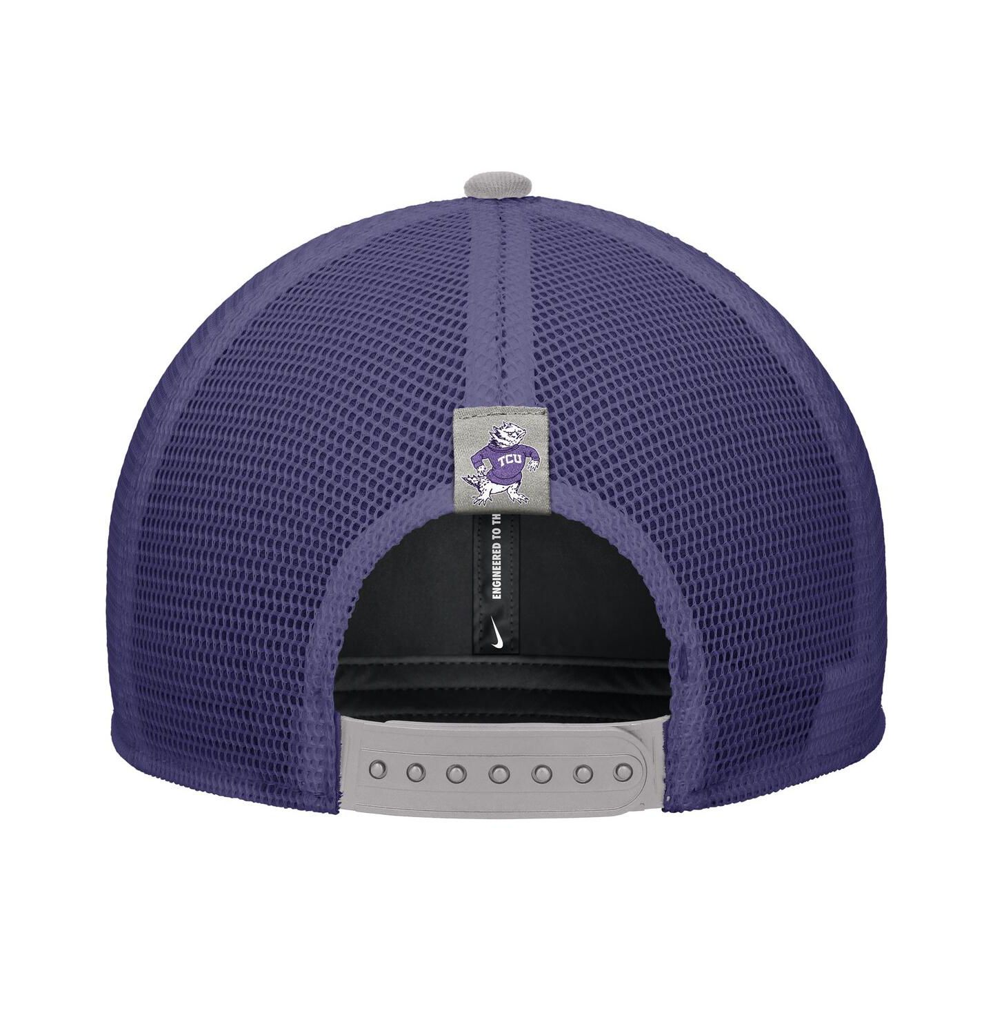 Мужская кепка Nike Pewter TCU Horned Frogs Vintage Arch Rise Performance Trucker Adjustable Hat — фото 2