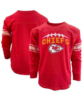 Wes & Willy - Big Boys and Girls Red Kansas City Chiefs Football Long Sleeve T-Shirt