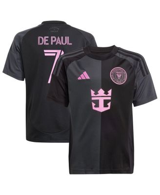 adidas - Big Boys and Girls Rodrigo De Paul Black Inter Miami CF 2025 The Fortitude Kit Replica Player Jersey
