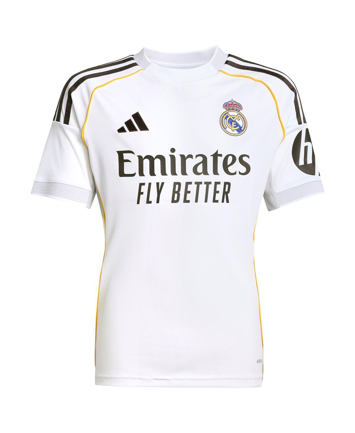 Adidas Big Boys and Girls Kylian Mbappe White Real Madrid 2025/26 Home Replica Player Jersey