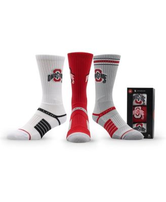 Strideline - Men's and Women's Ohio State Buckeyes Premium Knit Crew Socks Three-Pack