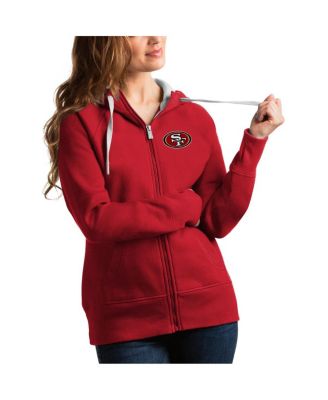 Antigua - Women's Scarlet San Francisco 49ers Victory Full-Zip Hoodie