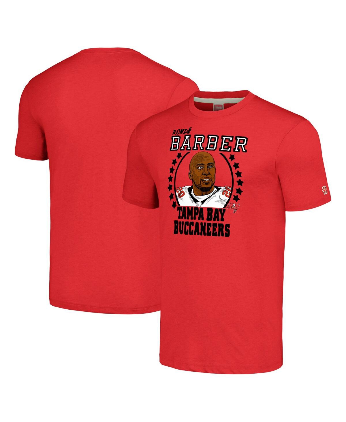 Homage Men's Ronde Barber Heathered Red Tampa Bay Buccaneers Caricature Retired Player Tri-blend T-shirt In Red