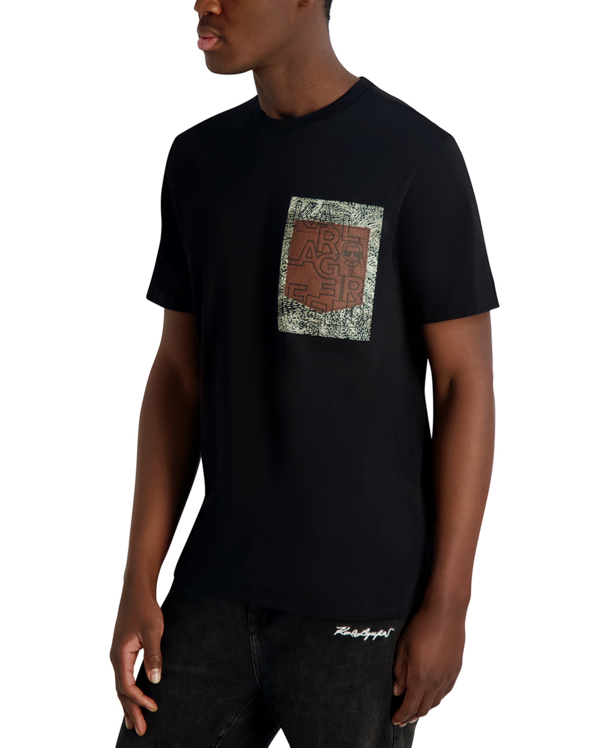 Karl Lagerfeld Paris Men's Thumbprint Detail T-Shirt