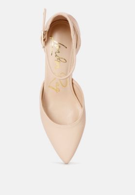 Womens Myla Faux Leather Metallic Sling Heeled Sandals