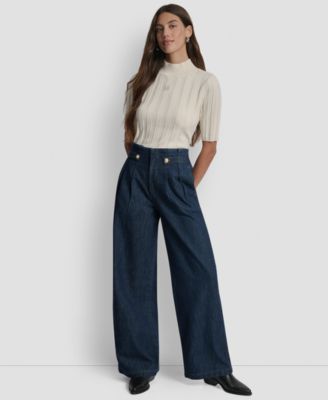 Petite High Rise Pleated Trouser
