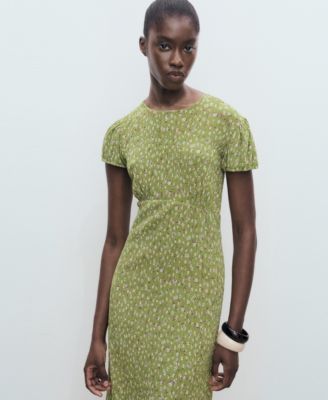 Women's Floral-Print Pleated Dress