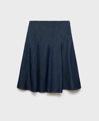 Women's Pleated Denim Skirt