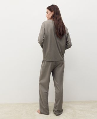 Women's Two-Piece Plain Cotton Pajamas