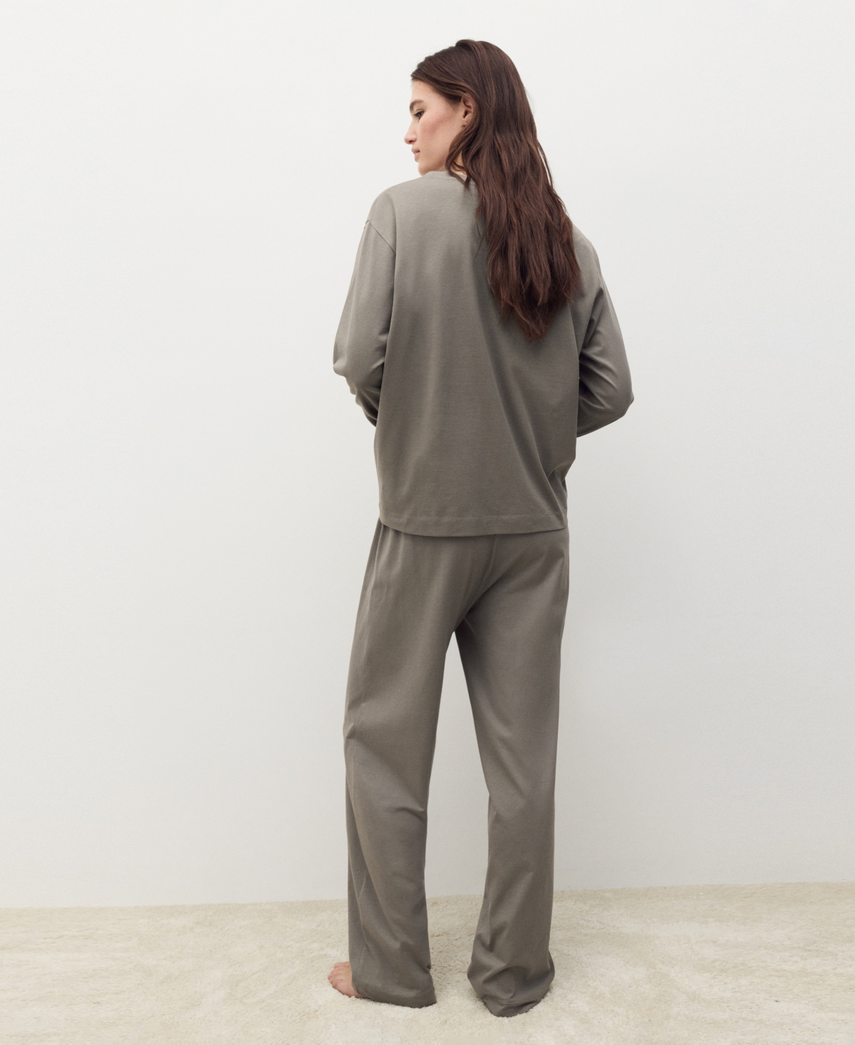 Mango Plain Cotton Pajamas In Animal Print
