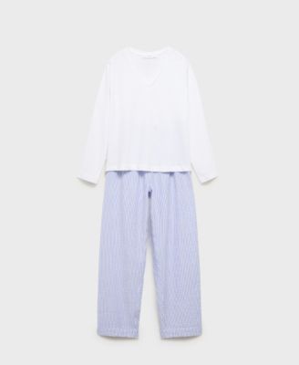 Women's 2-Piece Seersucker Striped Pajamas