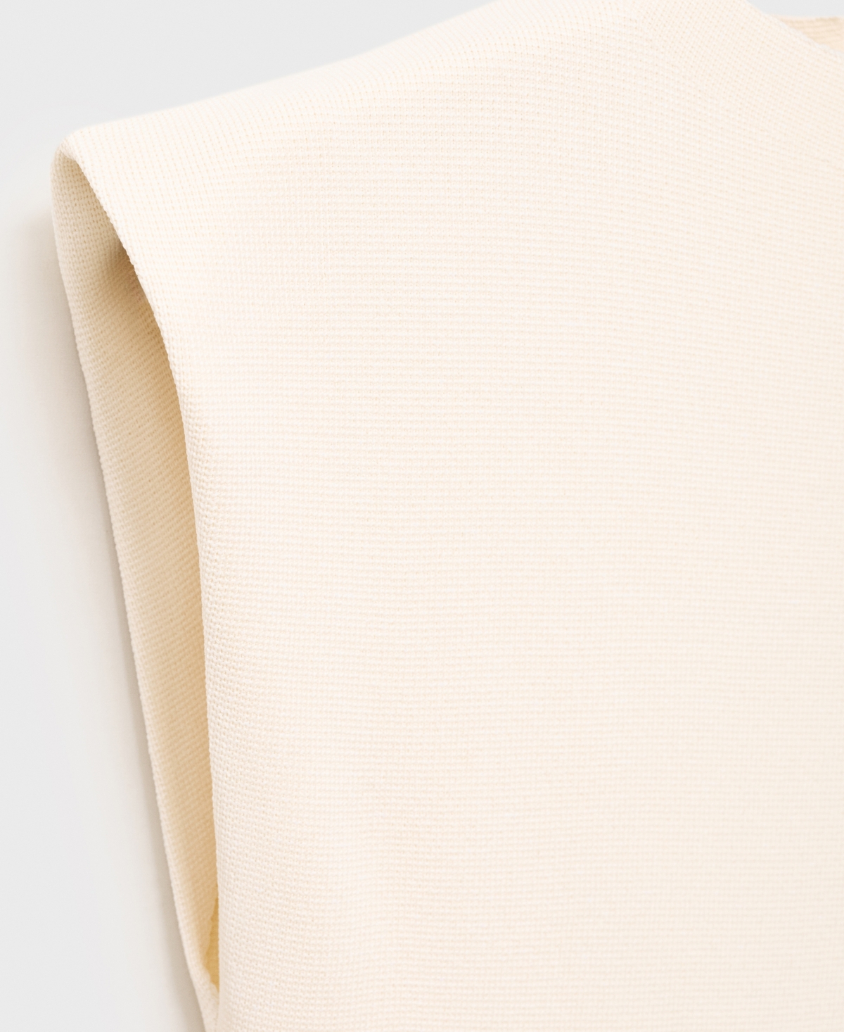 Mango Flared Knit Dress With Perkins Collar In White