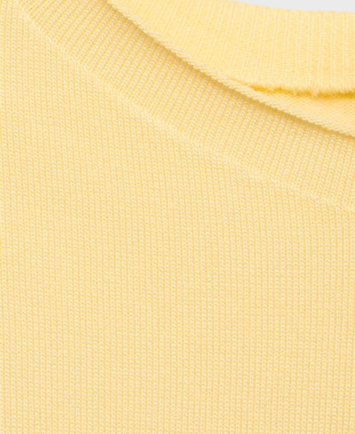 Mango Fine Knit Short Sleeve T-shirt In Yellow