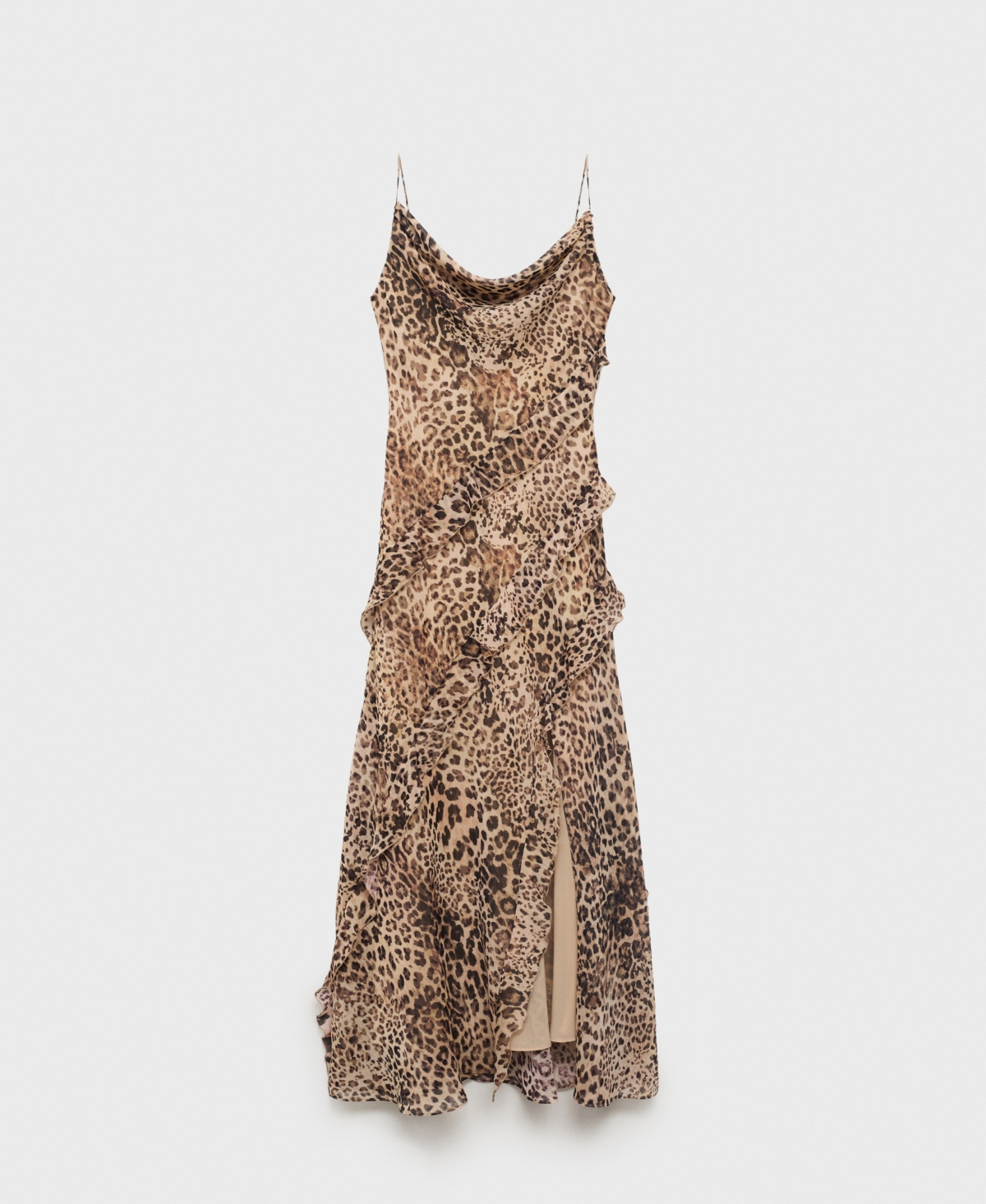 Mango Dress Ecru In Brown