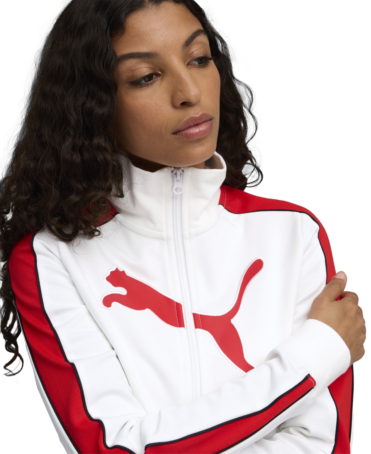 Puma Women's Future Archive T7 Slim Cropped Track Jacket In White