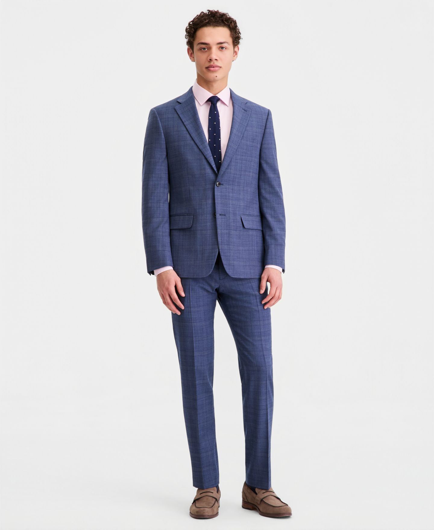 Мужские куртки Tommy Hilfiger Modern-Fit Wool TH-Flex Stretch Suit Separates, цвет: Синий ржавый клетчатый — фото 6