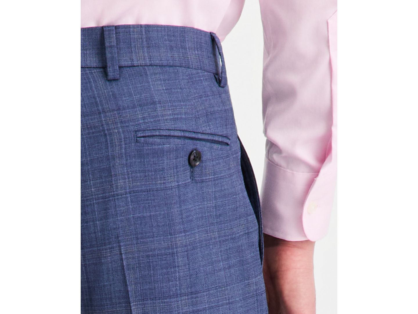 Мужские брюки Tommy Hilfiger Modern-Fit Wool TH-Flex Stretch Suit Separates Pant, цвет: Синий ржавый клетчатый — фото 5