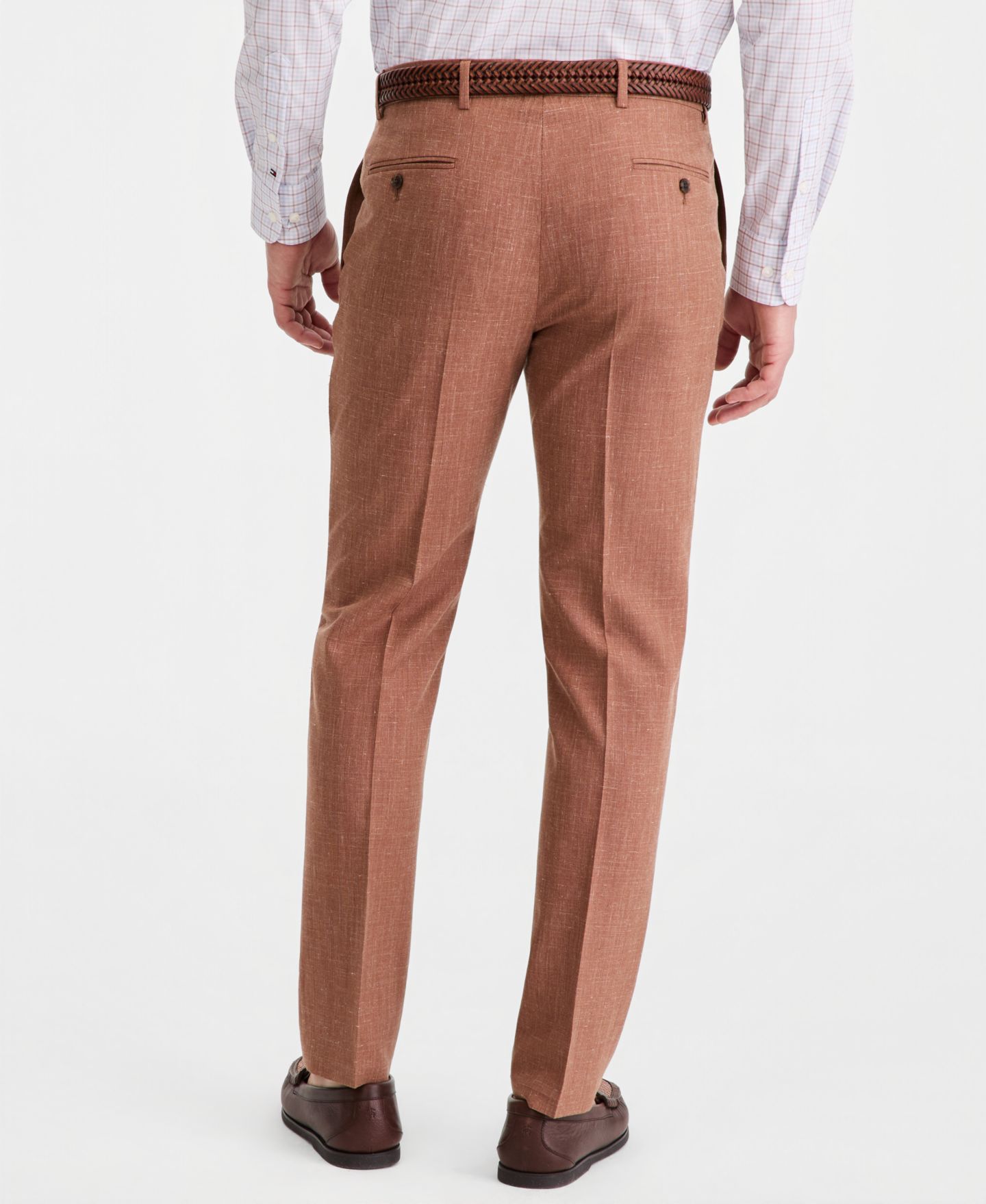 Мужские брюки Tommy Hilfiger Modern Fit Wool Silk Linen Suit Separate, цвет: Ржавый — фото 3