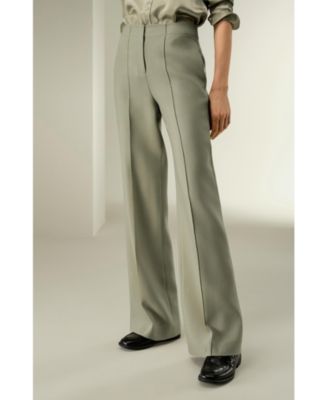Women's Silk-Wool Twill Flare Pants