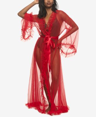 Women's Veil Tulle Ruffle Peignoir