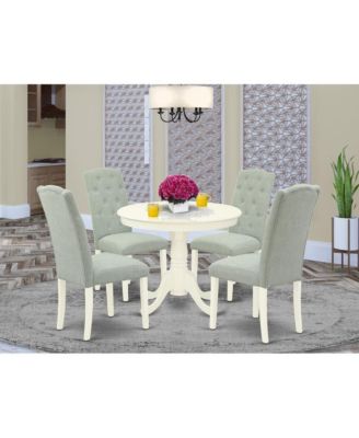 Dining Room Set Linen White, ANCE5-LWH-15