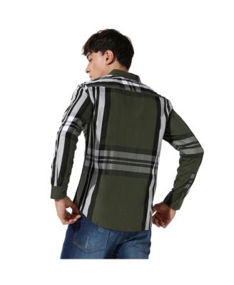 Men's Tartan Plaid Dark Green Shirt