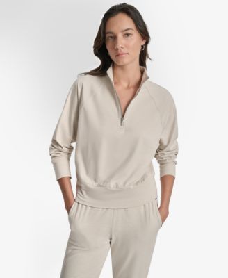 Women's Space-Dyed Half-Zip Raglan-Sleeve Top