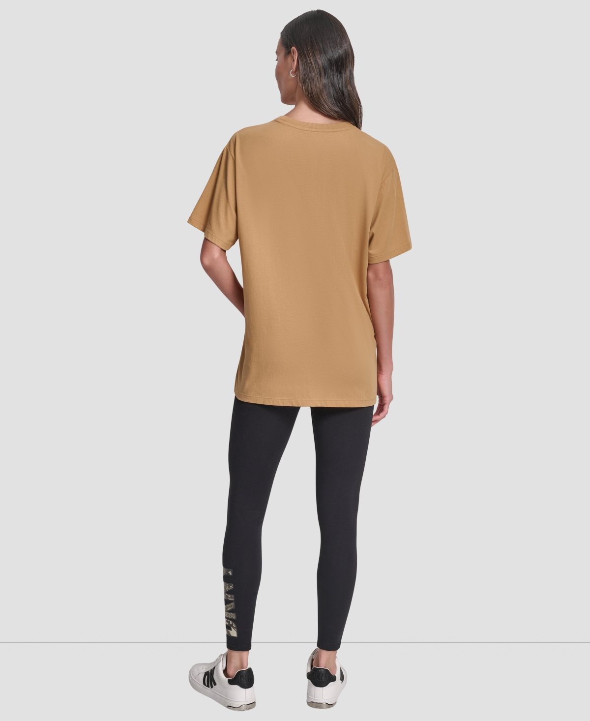 Dkny Women's Oversized Short Sleeve Tunic T-shirt In Brown