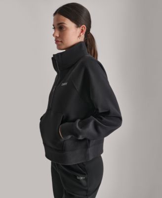 DKNY Women's Studded-Logo Half-Zip Sweatshirt